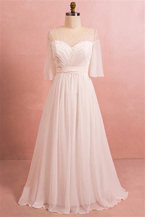 It would be a great to keep the beading exposed. A Line Bateau Illusion Neckline Corset Chiffon Plus Size ...