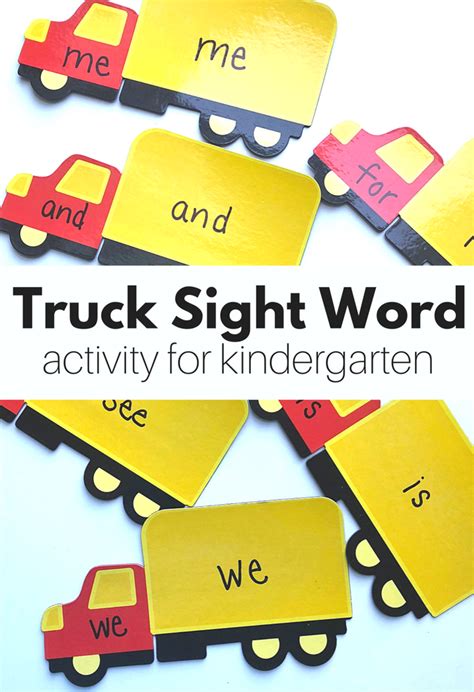 Magnetic Truck Sight Words Activity No Time For Flash Cards