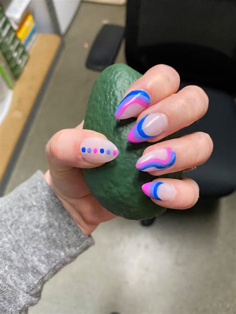 Bisexual Flag Nails For Pride Month 💗💜💙 Rnails