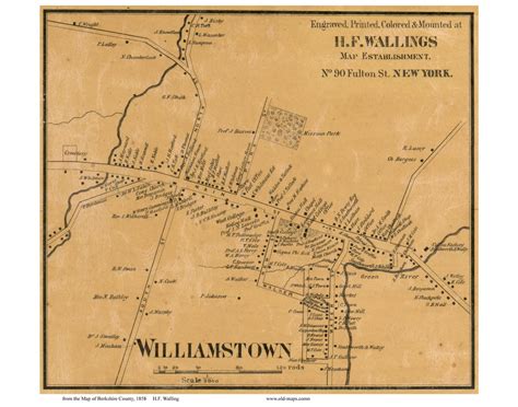 Williamstown Village Massachusetts 1858 Old Town Map Custom Print