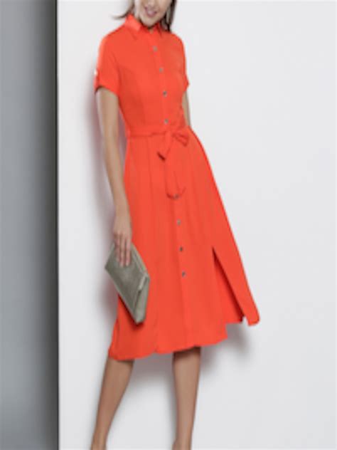 Buy Dorothy Perkins Women Orange Solid Shirt Dress Dresses For Women 10387839 Myntra