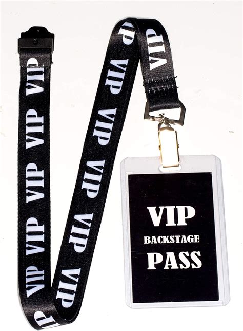 VIP Lanyard W Safety Breakaway Plastic Card Holder And Card Pass ID Holder For Backstage