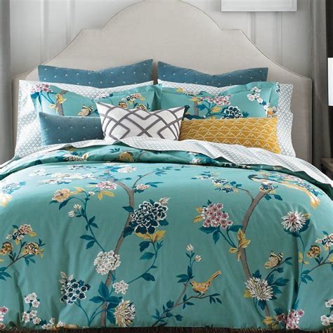 A Modern Chinoiserie Design Decorates This Comforter Hand Painted