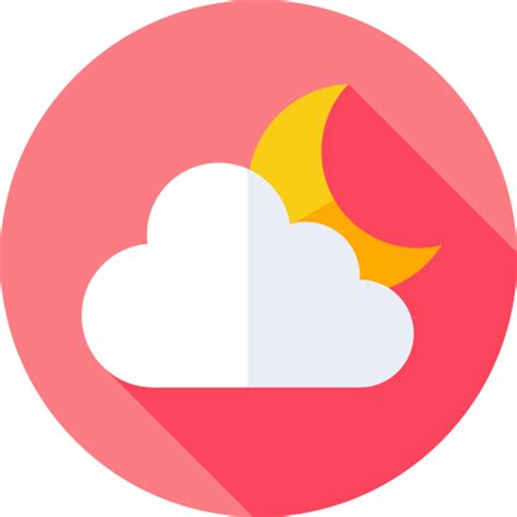 Cloudy Night Flat Circular Flat Icon