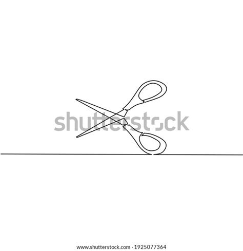 Continuous Line Drawing Scissor Object Sign Stock Vector Royalty Free