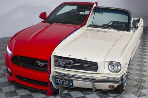 split personality national inventor s hall of fame exhibit shows 1965 2015 mustangs side by