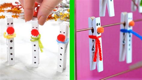 Clothespin Snowman Diy Christmas Ornament Idea Youtube