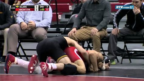 Iowa Hawkeyes At Nebraska Huskers Wrestling 133 Pounds Clark Vs Montoya Youtube