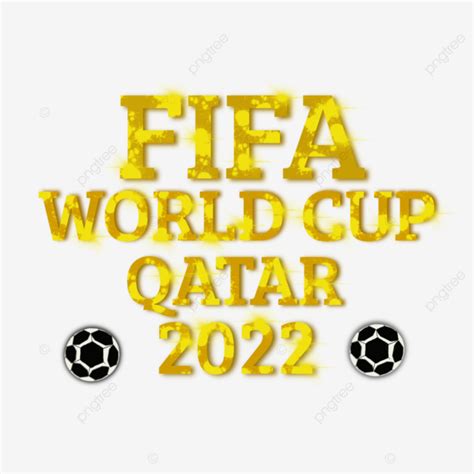 Fifa World Cup Qatar 2022 Golden Text Andd Two Ball Fifa World Cup