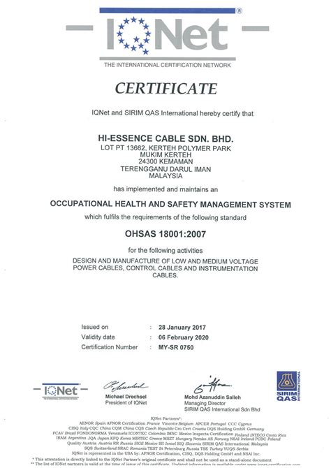 .sdn bhd (scmm) combines the strengths of the draka holding companies manufactures and markets a wide range of specialty cable. Management System | Hi-Essence Cable Sdn Bhd | Cable ...
