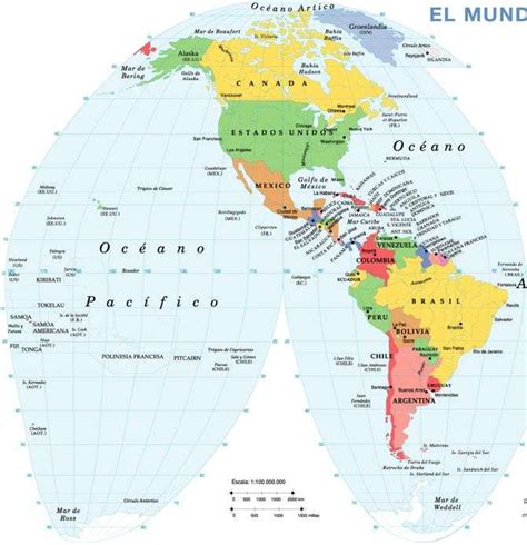Mapa Esquematico De Las Americas