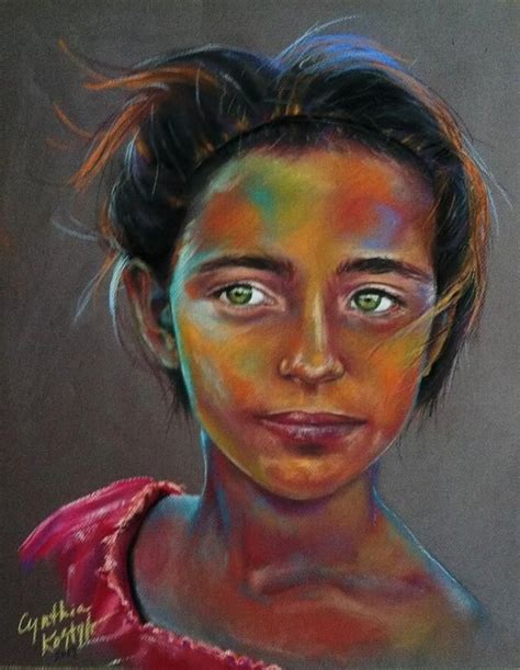 Hand Crafted Oil Or Soft Pastel Portraits Emerald Eyes By Cynthia