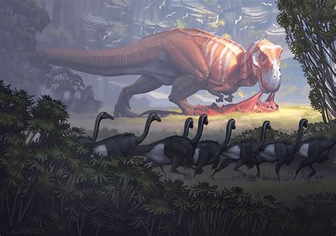 Tyrannosaurus Rex Comiendo Prehistoric Art Prehistoric Animals