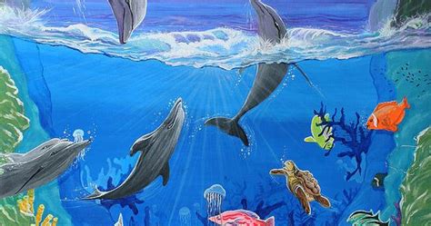 Whimsical Original Painting Undersea World Tropical Sea Life Art By