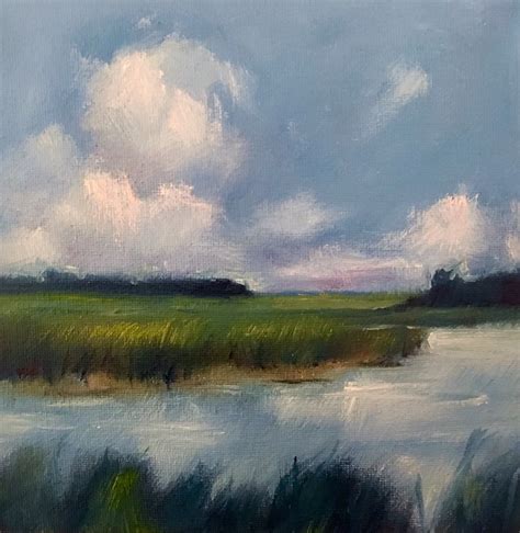 Small Original Oil Painting, Small Oil Painting, Small Marsh Painting, Small Painting on Sale 