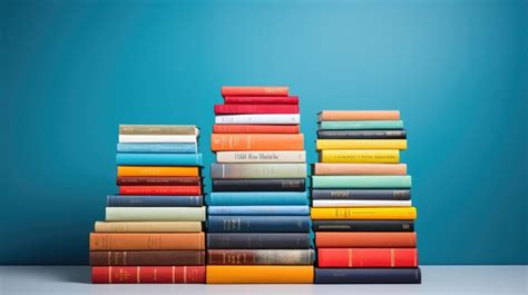 Premium AI Image A Stack Of Colorful Books Neatly Arranged