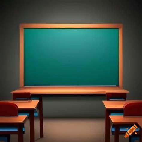 Animated Classroom With Blackboard