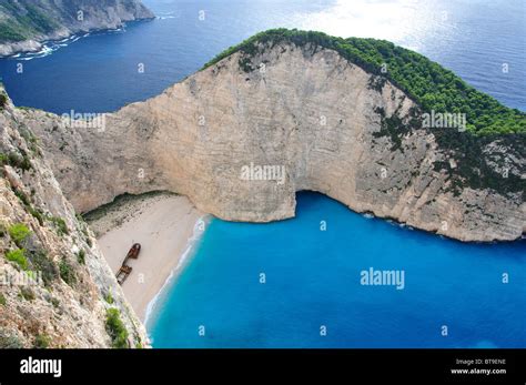Navagio Beach Shipwreck Bay Zakynthos Zante Ionian Islands Stock