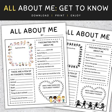 All About Me Back To School Getting To Know You Activities Fun First Day Made By Teachers