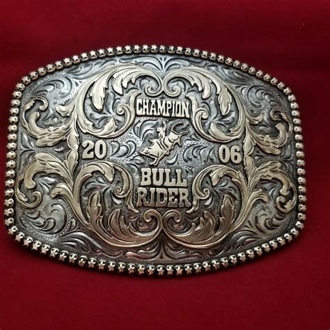 Rodeo Trophy Buckle Vintage 2006 Champion Bull Rider Rodeo Champion 47