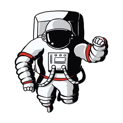 Realistic Illustration Of A Floating Astronaut Creative Vector Drawing