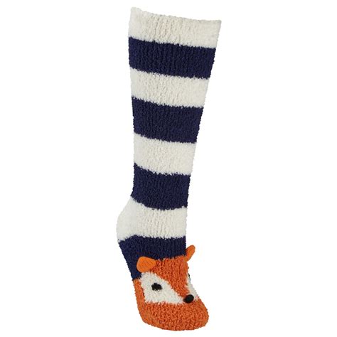 John Lewis Christmas Fox Fluffy Knee High Socks In Multicolor Multi