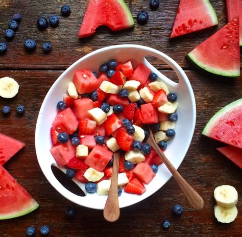 Fourth Of July Breakfast Red White And Blue Fruit Salad