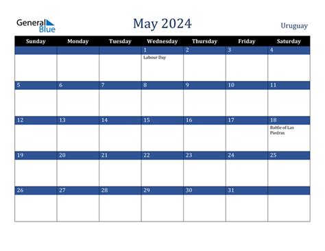 Uruguay May 2024 Calendar With Holidays