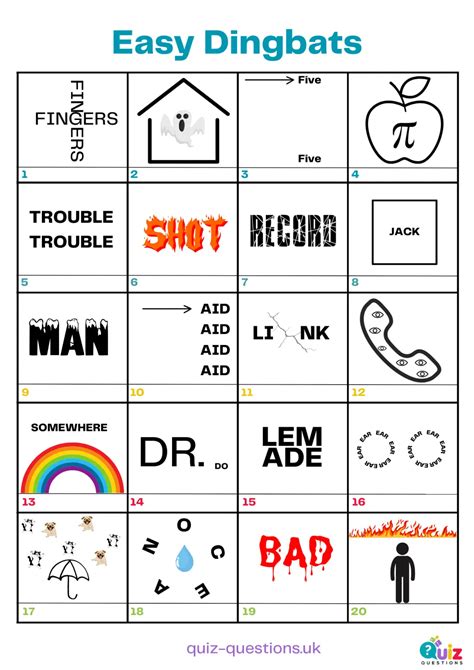 Easy Dingbats Quiz Questions And Answers 2024