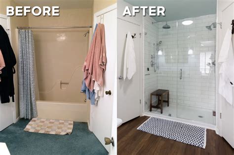 Tub To Shower Conversion Before And After Shower Stall Kits Diy Shower Shower Tub Master