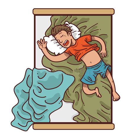 Cartoon Sleeping In Bed Stock Vector Illustration Of Dreaming 73175006