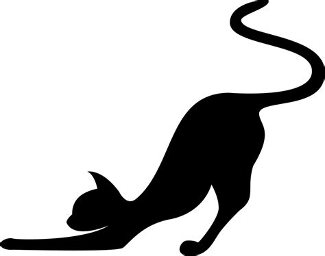 Find & download free graphic resources for black cat. Cat Stretching Silhouette Svg Png Icon Free Download ...