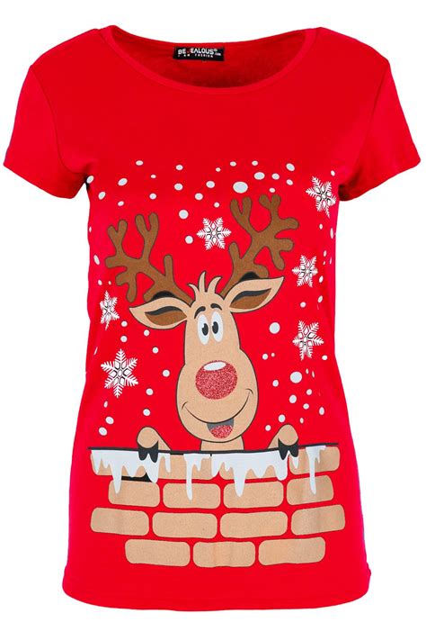 Womens Ladies Christmas Costume Elf Belted Buttons Cap Sleeve Xmas T Shirt Top Ebay