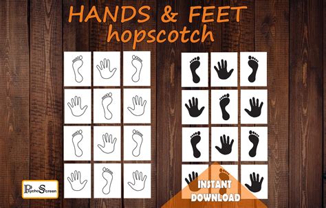 Hands And Feet Hopscotch Color Sensory Path Printable Game Etsy España