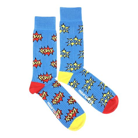 Excellent product, great gift for every pet lover in your life! Men's Pow Zap Superhero Socks | Cool socks, Superhero ...