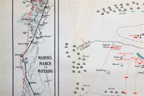 Boer War Era Map Battle Plan Faber S Put Th June Mahons March To