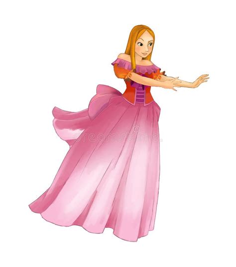 Cartoon Scene With Princess Royal Girl Standing Being Happy Thinking