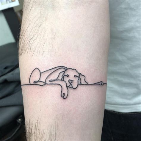 Continuous Line Tattoo Dog Marcel Forney