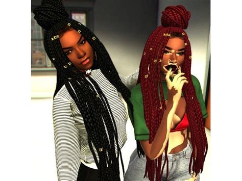 Ebonix Poetic Braids Sims Hair Sims 4 Black Hair
