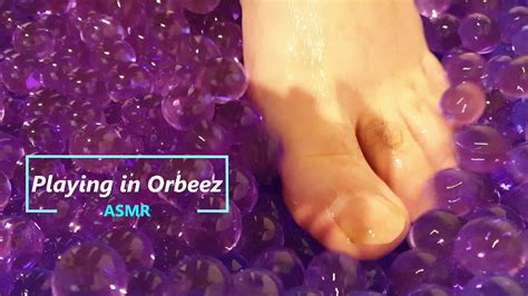 asmr playing in orbeez water beads no talking hobbit s foot 🧝🦶 youtube