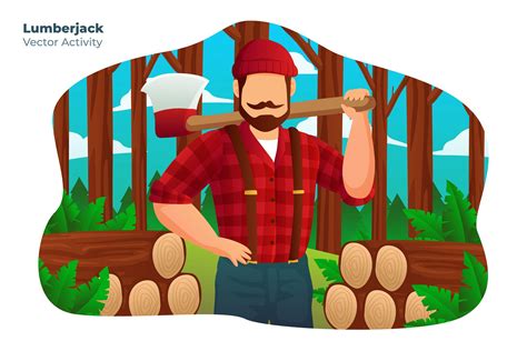 Lumberjack Vector Illustration Vector Illustration Illustration Design Illustration