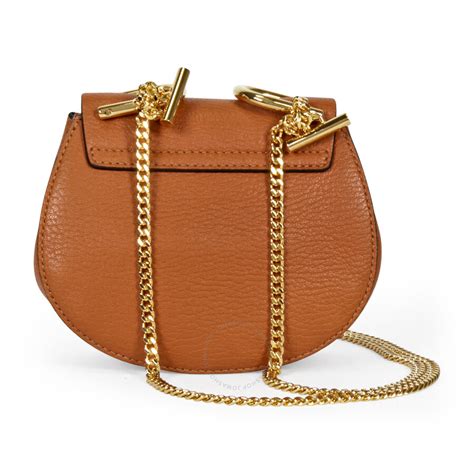 Chloe Drew Nano Leather Crossbody Bag Caramel Chloé Handbags