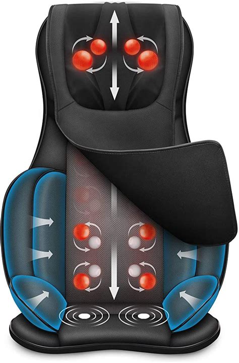 Snailax Full Body Massage Chair Pad Shiatsu Kneading Seat Portable Neck Back Massager With Heat