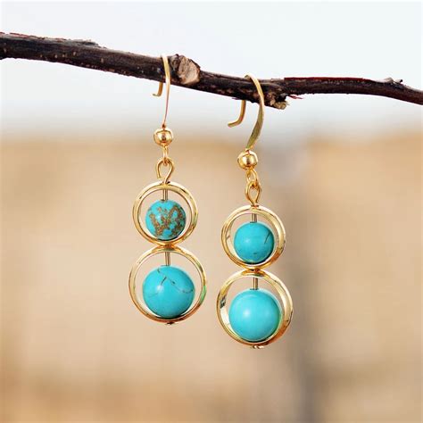 Turquoise Dangle Earrings Turquoise Earrings Dangle Drop Earrings