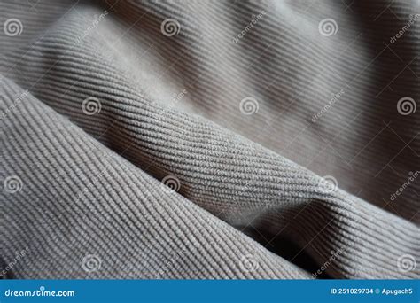 Simple Grey Corduroy Fabric In Soft Folds Stock Photo Image Of