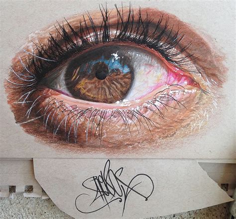 Buy original art worry free with our 7 day money back guarantee. Colored pencil art - Hyper-realistic eyes by 19-year-old ...