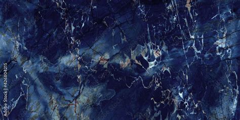 Blue Marble Natural Pattern For Background Panorama Of Dark Blue Slate