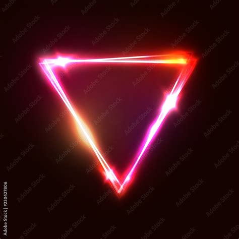 Upside Down Triangle Background Neon Sign Vector Illustration Pink