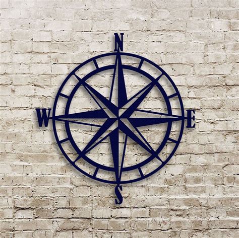 Nautical Compass Rose Metal Wall Art Outdoor Metal Wall Art Nautical