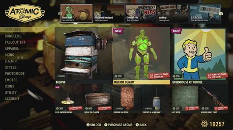 Fallout Atomic Shop Items Rd Aug Greenhouse Kit Bundle